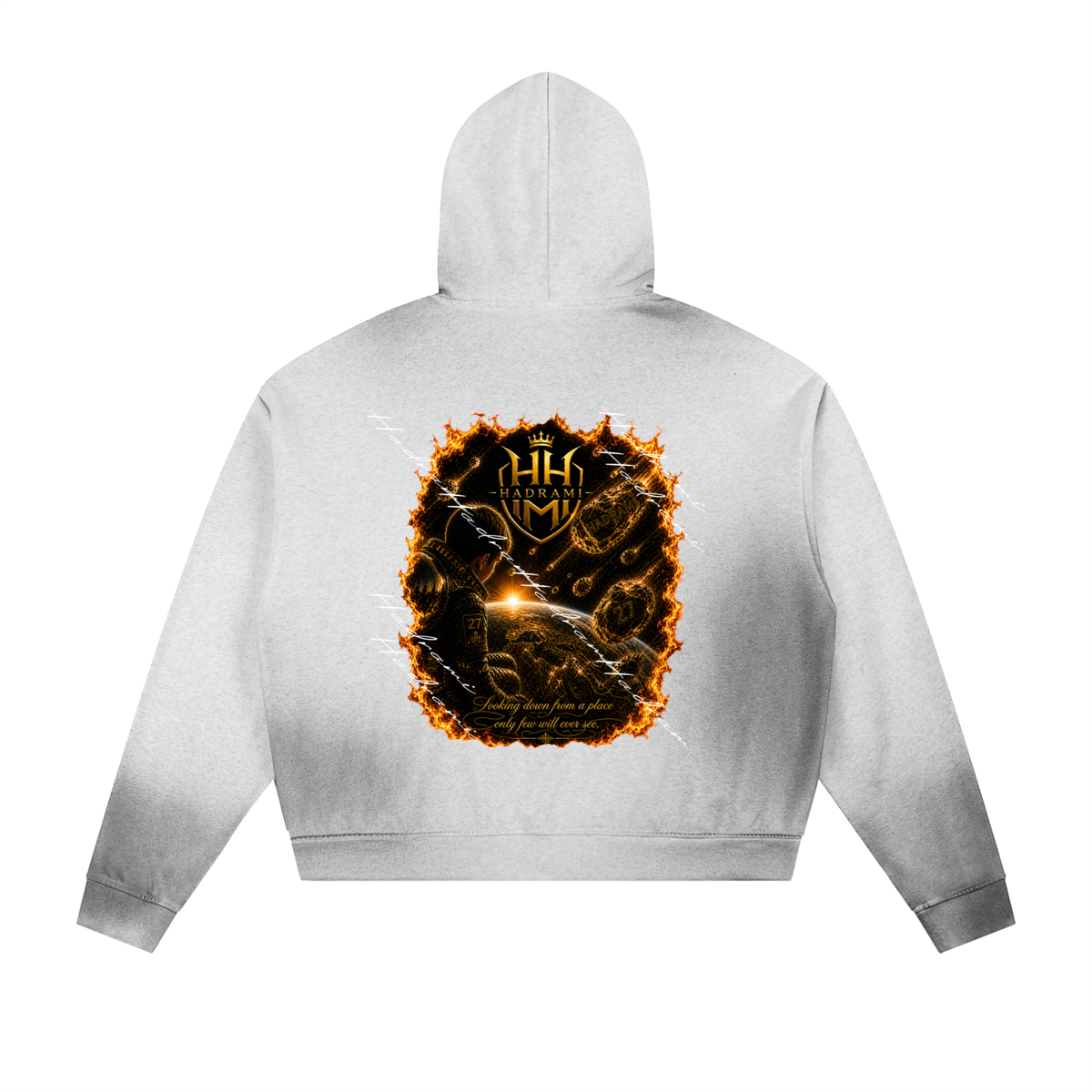 Sun Fade Frayed Raw Edge Fleece Zip Hoodie
