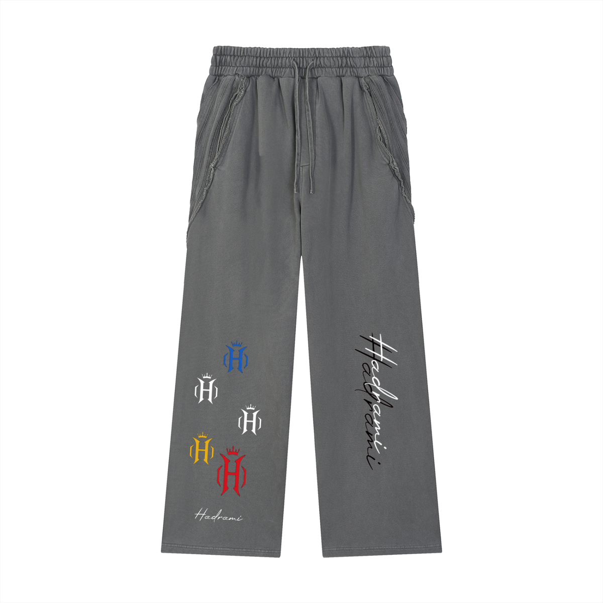 Snow Washed Tape Raw Edge Sweatpants