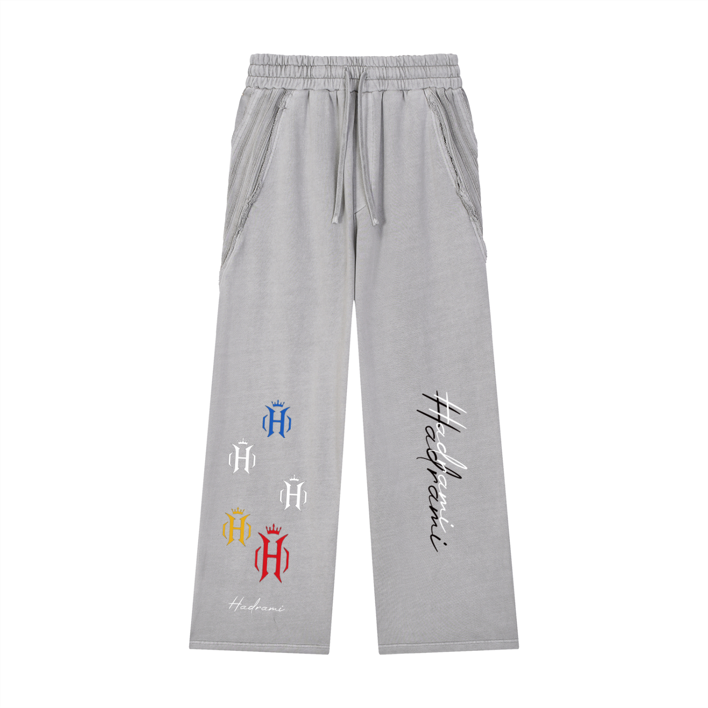 Snow Washed Tape Raw Edge Sweatpants