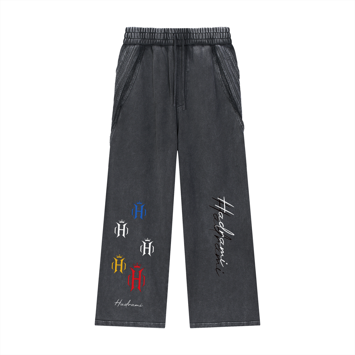 Snow Washed Tape Raw Edge Sweatpants